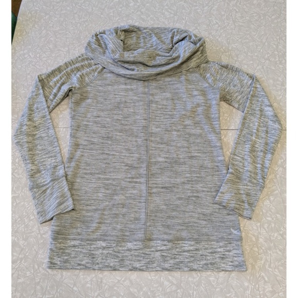 Eddie Bauer Women's Size M Waffle Knit Thermal Cowl Neck Long Sleeve‎ Top Green